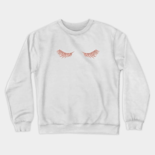 Pretty Rosegold Eye Lashes Crewneck Sweatshirt by NatureMagick